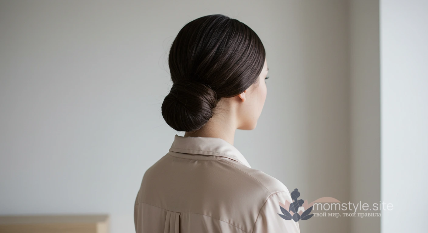 Аккуратный, гладкий пучок (вариант 3)