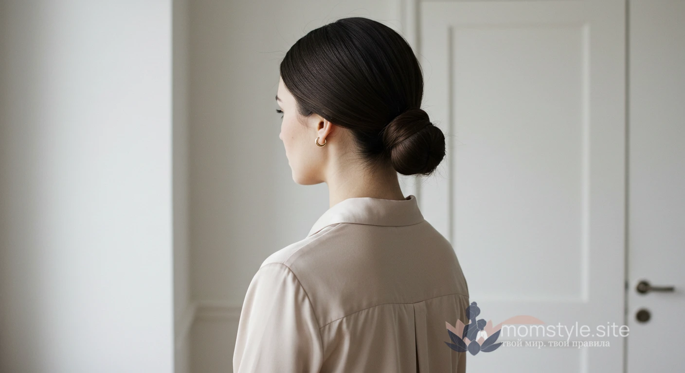 Аккуратный, гладкий пучок (вариант 1)