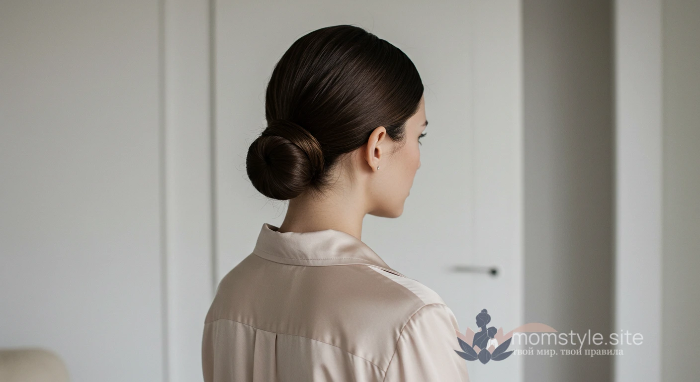 Аккуратный, гладкий пучок (вариант 4)