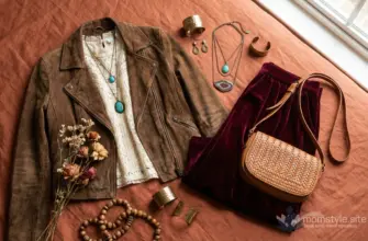 Flat lay of rich boho